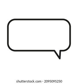 Soft Rectangle Dialogue Frame. Message Window. Chat Box. Outline Element. Line Style. Vector Illustration. Stock Image. 