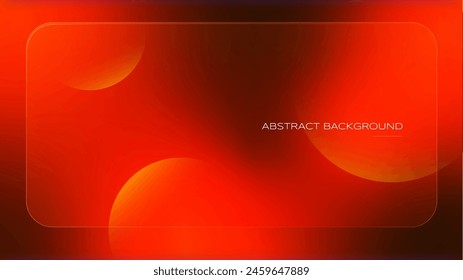 Soft red gradient background covered translucent frame. Abstract Background with a blurred, fluid warm red hue and shapes. A modern template for your projects, banners, posters. Vector backdrop