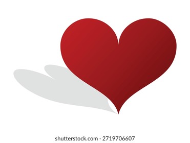 Ilustración vectorial de icono de corazón rojo suave. Símbolo de amor para el día de San Valentín.