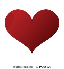 Weiches rotes Herz, Vektorgrafik. Liebessymbol zum Valentinstag.