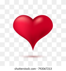 Soft red heart with transparent background. Vector illustration