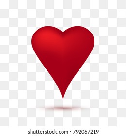 Soft red heart with transparent background. Vector illustration