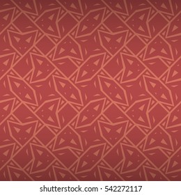 Soft red ornamental seamless pattern in kaleidoscope style. Retro design.