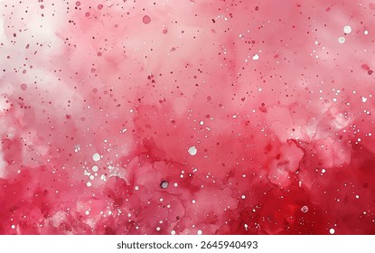 Soft red and pink watercolor blend beautifully with scattered silver dots, creating a tranquil yet dynamic background perfect for artistic projects and creative designs