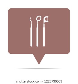 soft red speech bubble - dentist tools