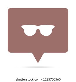 soft red speech bubble - glasses
