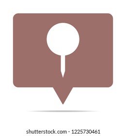soft red speech bubble - pin