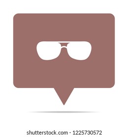 soft red speech bubble - sunglasses