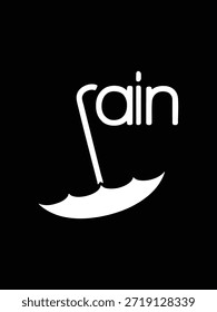 Una Ilustración vectorial suave y refrescante de la palabra Lluvia evocando una sensación de precipitación pacífica y naturaleza.