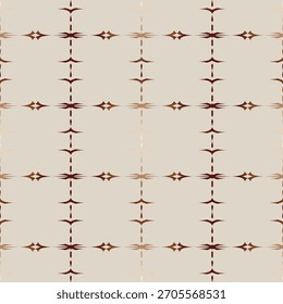 padrão retrô suave padrão com motivos starburst meados do século em tons mornos de marrom em um fundo bege limpo mínimo para decoração home wallpaper fundo embalagem vetor