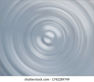 Soft ripple action of sound sonic wave center. Water ripple top view. Circle water surface or soun wave splash. 3d realistic vector illustration