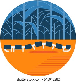 Soft Robot Abstract Icon illustration.  Caterpillar Robot Futuristic technology concept isolated vector. Transparent.

