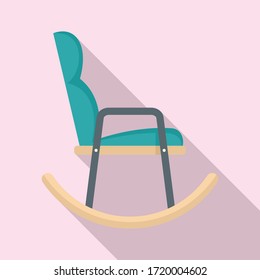Soft rocking chair icon. Flat illustration of soft rocking chair vector icon for web design