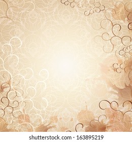 Soft and romantic letter or invitation background with decorative graphics, curly lines and tea spots. Fully editable splashes and ringlets along the edges.