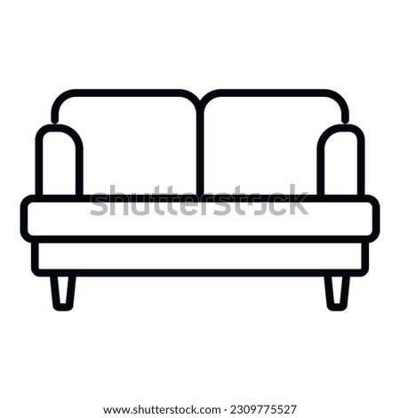 Soft room sofa icon outline vector. Travel interior. Vacation zone