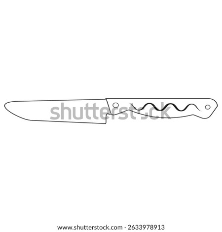 Soft round tip. Mid size blade. Simple thick handle. Child safe kitchen tool.
