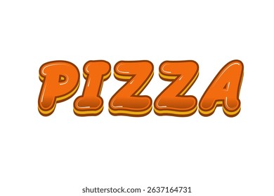 Soft Rounded "Pizza" Text in Playful Bubble Style