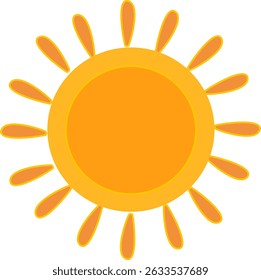 Soft rounded Ray Sun icon - playful vector design. Suitable for children design, apps or light-hearted branding.