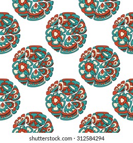 Soft rounded shapes,Vector set of four ethnic elements.