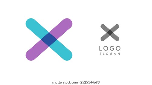 Logotipo de moda redondeado suave, letra A geométrica colorida con una sensación de tecnología moderna, diseño de monograma juguetón para la identidad corporativa, marca creativa, Plantilla de logotipos. Logotipo del Vector
