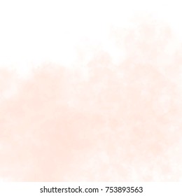 soft salmon pink watercolor cloud pattern on white background, vector illustration