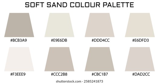 Soft Sand Color Palette Set with Warm Neutral and Earthy Shades for Graphic Design, Branding, UI, Web, Fashion, Interior, and Creative Projects in Minimalist and Elegant Tones