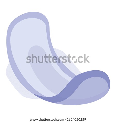 Soft sanitary pad is floating on a white background