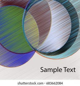 Soft scribbled circle pattern with space for text. Business brochure, report layout template. Info graphic.