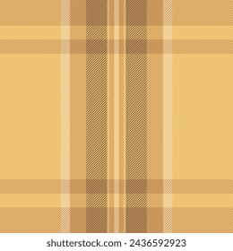 Soft seamless check texture, windowpane plaid textile pattern. Horizon vector background tartan fabric in orange and amber colors.