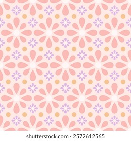 A soft, seamless floral pattern featuring warm pastel tones, perfect for enhancing designs in home decor, fashion, and digital backgrounds