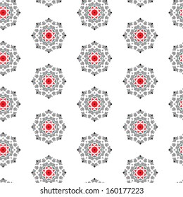 Soft seamless pattern with kaleidoscope flowers