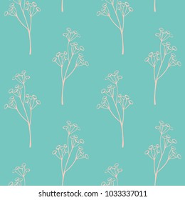soft seamless pattern with meadow twigs endless texture print