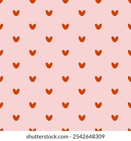 Soft seamless pattern with red hearts for Valentine's Day. Gift print for the celebration of love. Large hearts on a pink background for textiles, gift wrap, and design