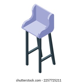 Vector isométrico del icono del asiento blando. Sillón de bar. Asiento moderno