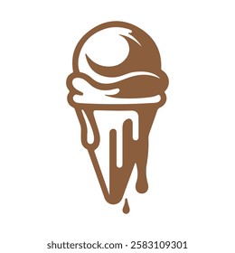 soft serve ice cream cone, icon design, isolated on white background.