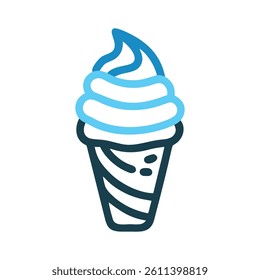 Soft Serve Ice Cream Cone with Swirl - Delicious Soft Serve Ice Cream Cone Swirl
