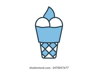 Soft serve ice cream icon. icon related to fast food. suitable for web site, app, user interfaces, printable etc.flat line icon style. simple vector design editable
