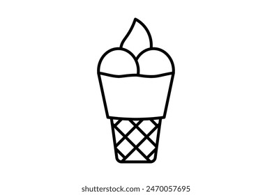 Soft serve ice cream icon. icon related to fast food. suitable for web site, app, user interfaces, printable etc. line icon style. simple vector design editable