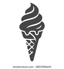 Soft serve ice cream icon, simple style