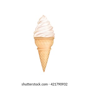 Soft serve ice cream isolated on white background