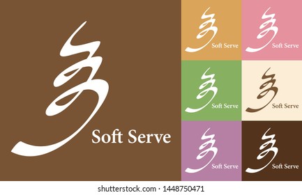 Soft serve ice cream vector logo icon
