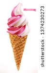 Soft serve ice cream in wafer style cone. 3d realistic vector icon