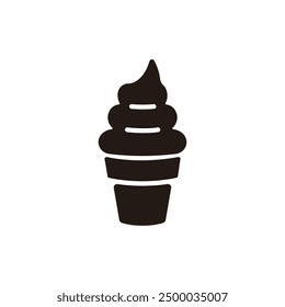 Soft serve icon. Flat silhouette version.