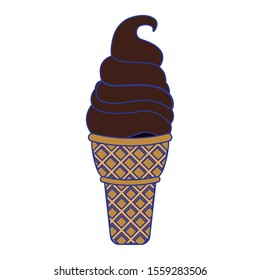 soft serve icon over white background, vector illustration