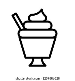 Soft serve vector, Chirstmas menu line design icon, editable outline 