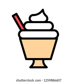 Soft serve vector, Chirstmas menu filled design editable outline icon