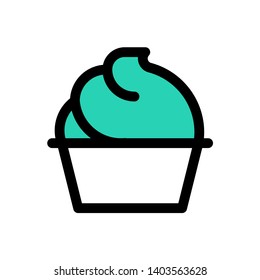 Soft serve vector illustration, Sweets filled icon editable outline