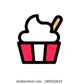 Soft serve vector illustration, Sweets filled icon editable outline