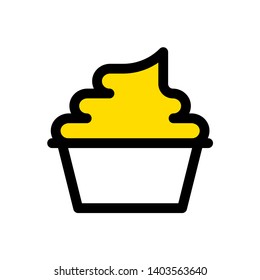 Soft serve vector illustration, Sweets filled icon editable outline