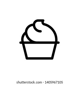 Soft serve vector illustration, Sweets line design icon